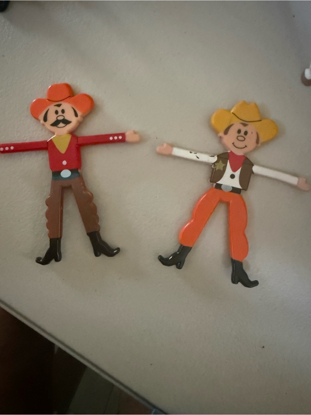 Vintage Bendable Cowboy Figures Lot of 2 Western Posable Toys